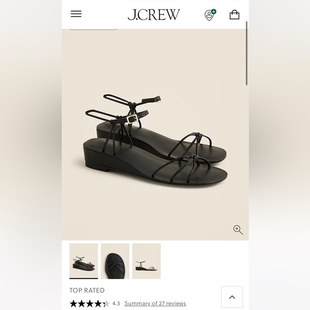 J. Crew Women's Black Sandals, NWOT